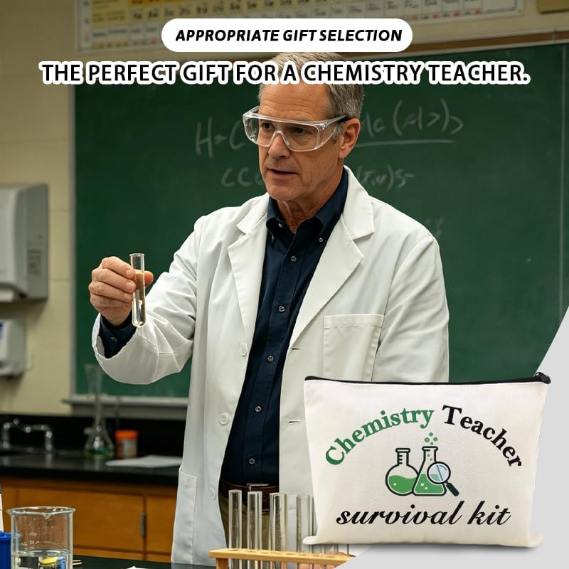 Funny Chemistry Teacher Christmas Birthday Chemistrist Makeup Storage Bag - Image 5