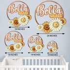 Custom wooden nursery name sign, Boho nursery wood 2 layer, Floral nursery name - Image 6