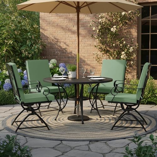 Summsun Patio Dining Chair Cushions 4-Pack, 20 x 20 Inch, Sage Green - Image 2
