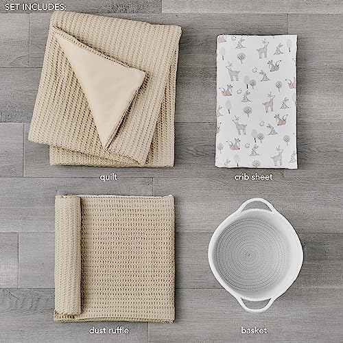 Levtex Baby - Mills Waffle Crib Bed Set - Baby Nursery Set - Taupe - Taupe - Image 2