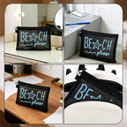 Beach Please Zipper Cosmetic Bags Mesh Travel Toiletry Bag - Image 4