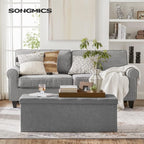SONGMICS 43.3 Inches Folding Storage Ottoman Bench, Load 660 lb - Image 2