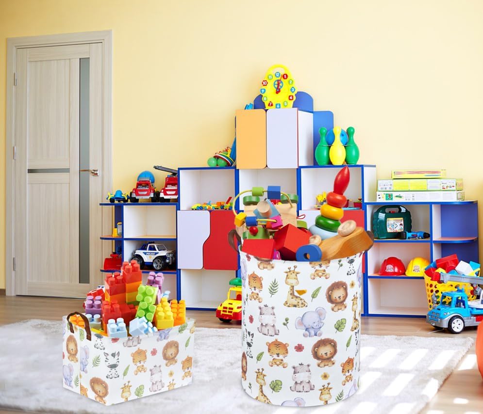 Kids Laundry Hamper, Baby Laundry Basket Animal Storage Baskets - Image 3