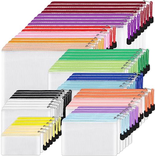 EOOUT 56pcs Mesh Zipper Pouch, Waterproof Zipper Bags, 8 Sizes Plastic Travel by EOOUT
