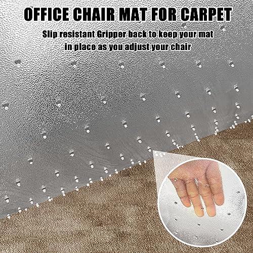 Office Chair Mat for Carpet Floors, Sturdy PVC Computer Chair Mats Anti-Slip - Image 2