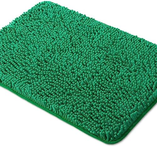 Yeaban Chenille Emerald Bathroom Rug 20"x32", Non-Slip Rubber Backing by Yeaban