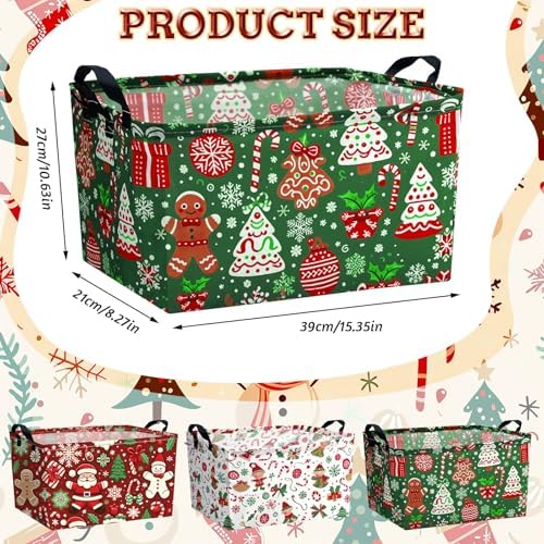 4pcs Christmas Storage Basket Fabric Laundry Baskets - Image 2