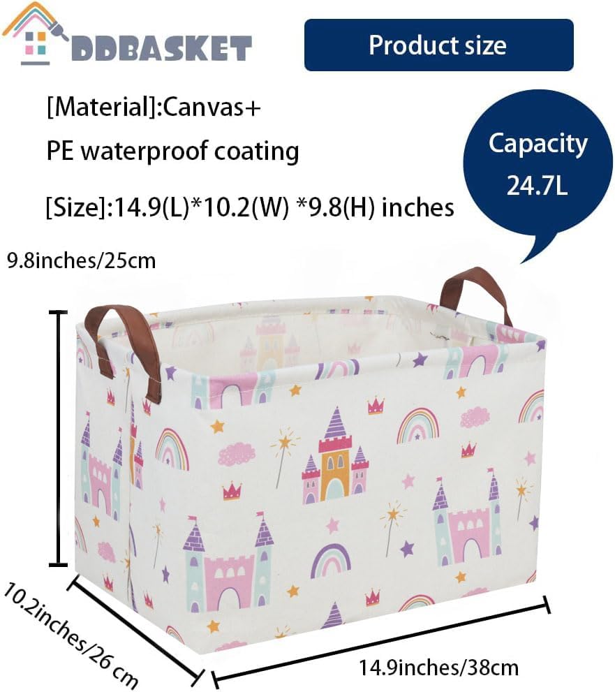 Baskets Nursery Basket Storage Bins Rectangular Cute Storage Bin Organizer Book - Image 2
