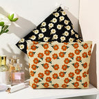 SOIDRAM 2 Pieces Flower Makeup Bag Large Corduroy Cosmetic Bag Capacity Canvas - Image 7