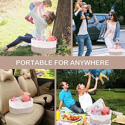 ABenkle X-Large Diaper Caddy Organizer, Nursery Baby Basket - Image 6