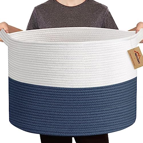 MEGASKET Extra Large Rope Basket, XXXL Woven Wicker Storage Basket, Kids Room by MEGASKET