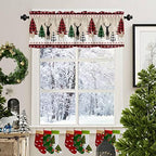 Farmhouse Christmas Valance Kitchen Curtains - Image 3