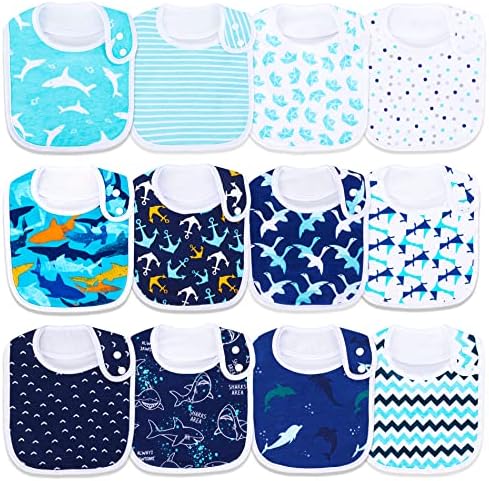 Baby Bibs Soft and Absorbent Cotton Bandana Bibs Set by Benoxine