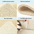 SONGZIMING Shower Mat Non Slip Without Suction Cup, 32x17 Inch PVC Loofah Shower - Image 3
