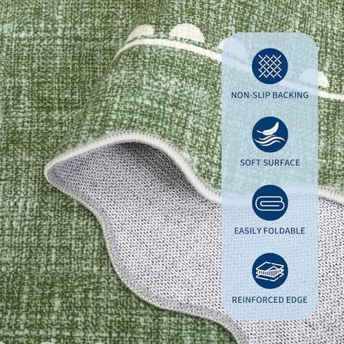 GarveeHome 6ft Round Rugs Washable Scalloped Bow Rug - Image 6