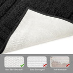 HOMEIDEAS Bathroom Rugs Sets 2 Piece, Super Soft Non Slip Bath Mat Black - Image 5