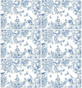 Blue Floral Placemats Set of 6 Flower Bird Plastic Table Mats Seasonal Spring by OBUSATT