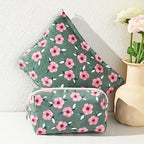 SOIDRAM 2 Pieces Sakura Makeup Bag Large Cosmetic Bag Capacity Canvas Mix - Image 7
