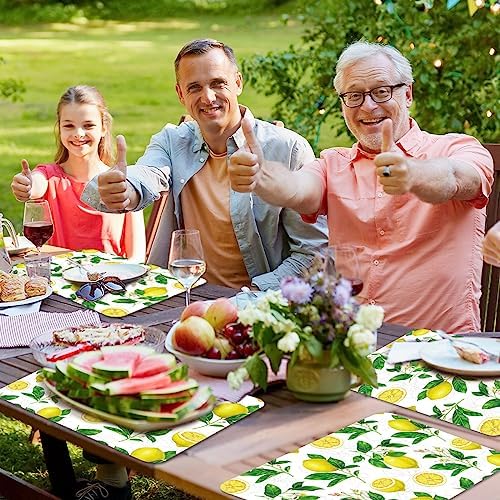 Lemon Placemats Set of 6 Summer Plastic Table Mat 17×13×0.04in - Image 6