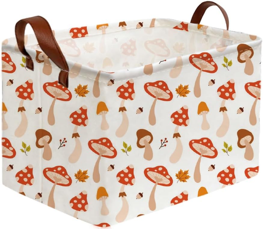 Sanjiaofeng Rectangular Kids Basket Cute Storage Bins, Mushroom Storage Basket by Sanjiaofen