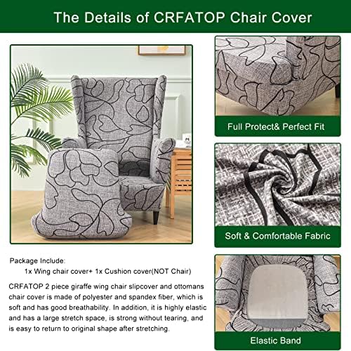 CRFATOP Wingback Chair Covers Wing Armchair Slipcovers - Image 3