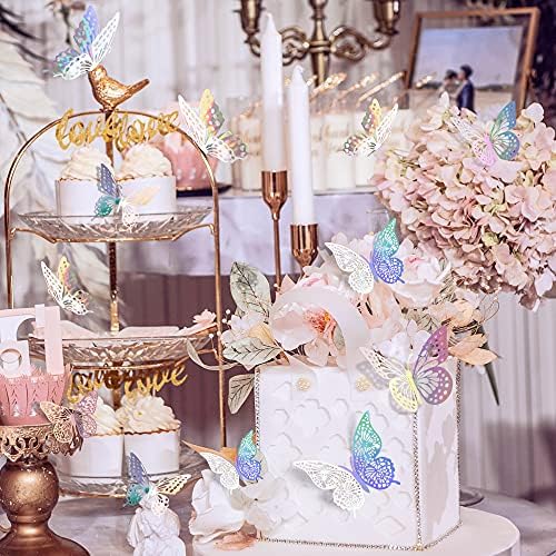 SAOROPEB 3D Butterfly Wall Decor, Removable Metallic Wall Sticker Room Mural - Image 3