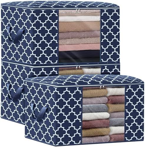Storage Bags 100L 3Pack Clothes Organization and Storage Containers by WiseLife