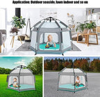 Bend River Baby Playpen with Canopy, Hexagon Toddler Beach Tent - Image 6