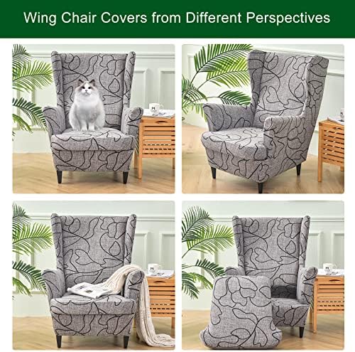 CRFATOP Wingback Chair Covers Wing Armchair Slipcovers - Image 2