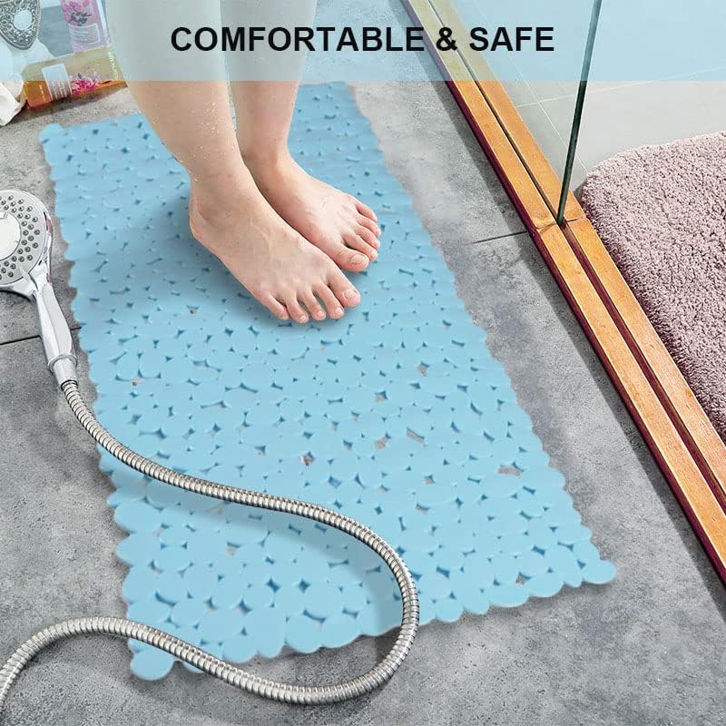 Bathtub Mat Non Slip Pebble Bath Shower Mat 35"X16" - Image 4
