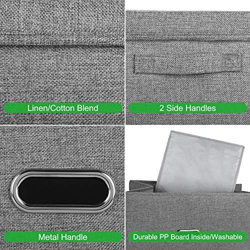Large Linen Fabric Foldable Storage Bins - Image 2