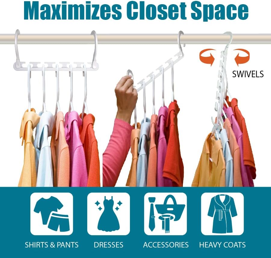Wonder Hanger Max 10-Pack Space-Saving Hangers, 360° Hooks - Image 3