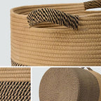 Blanket Basket for Living Room, Woven Rope Storage Basket - Image 4