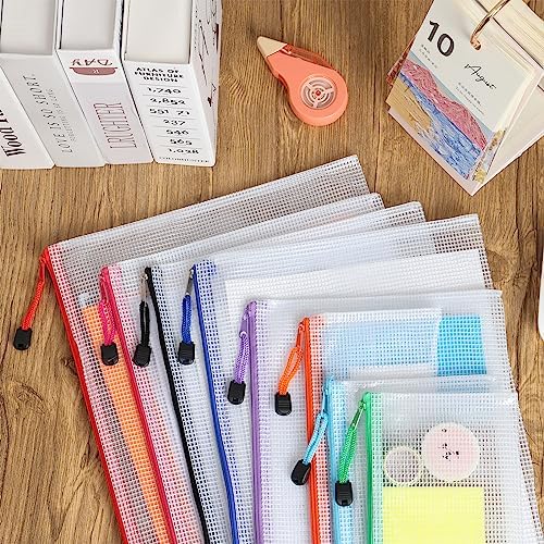 EOOUT 30pcs Mesh Zipper Pouch Bags, 8 Sizes Plastic Bags, 8 Colors Zipper - Image 5