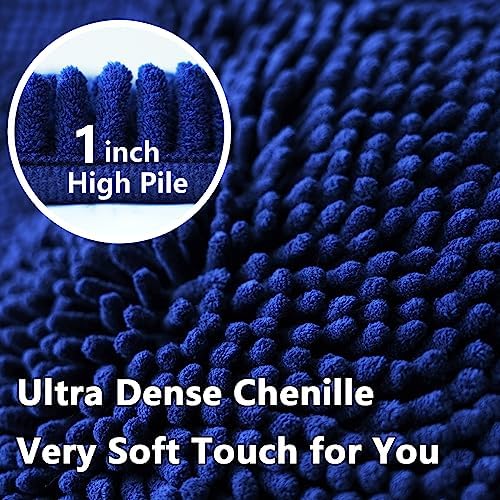 Bathroom Rugs Chenille 3-Piece Extra Soft and Absorbent Shag Bathroom Rugs - Image 5