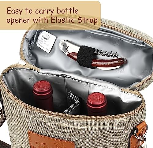Tirrinia 2 Bottle Insulated Wine Tote Carrier Bag - Image 3