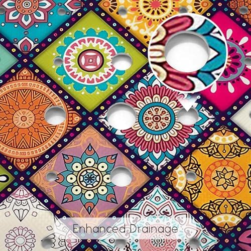 Bathtub Mat Non Slip, Bohemia Square Bath tub Mat Shower Floor Mat - Image 4