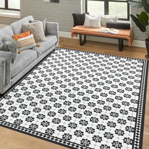 5' x 7' Upgraded Waterproof Rug-Look Vinyl Floor Mat, Area Mat by BelleCosy