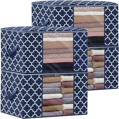 Storage Bags 100L 4Pack Clothes Organization and Storage Containers by WiseLife