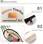 History Teacher Zipper Makeup Storage Bag Funny Historian Christmas Retirement - Image 3
