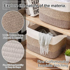 OIAHOMY 30L Storage Basket Large Blanket Basket Living Room Dark Brown - Image 6