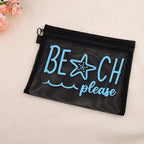 Beach Please Zipper Cosmetic Bags Mesh Travel Toiletry Bag - Image 6
