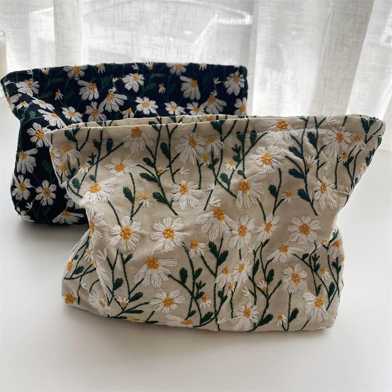 Makeup Bags for Purse Zipper Cosmetic Pouch Large Travel Canvas Make Up - Image 6