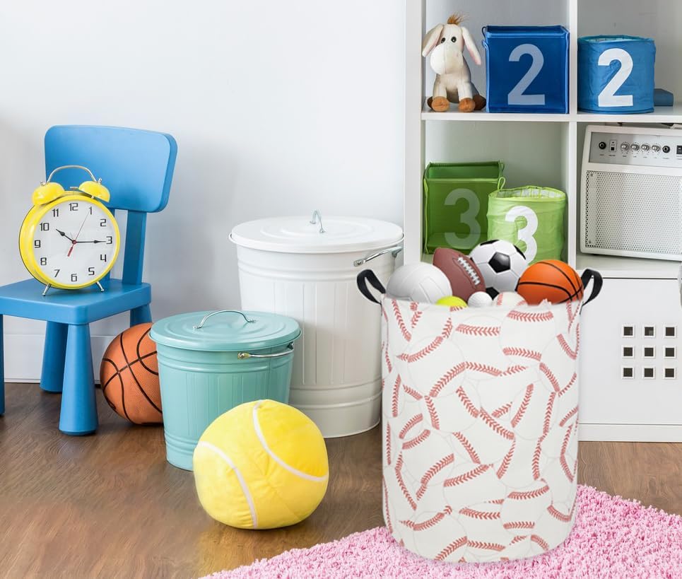 Kids Laundry Hamper, Baseball Laundry Basket Collapsible Boys Storage Baskets - Image 3