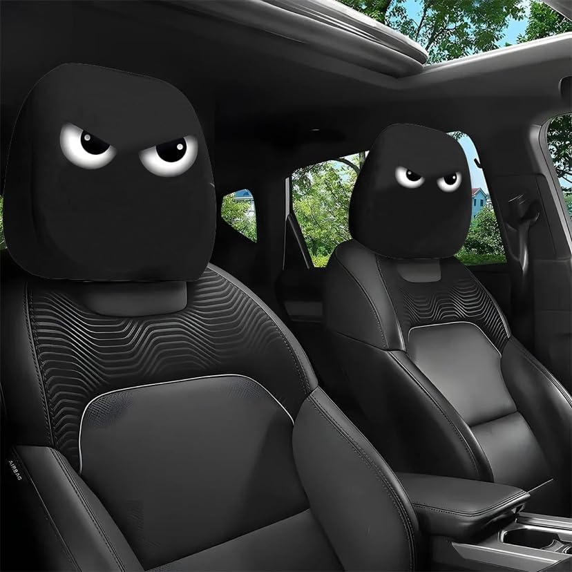 Funny Cartoon car headrest Cover, 2 Pieces Set of Cute Funny Eyes, Suitable by Unknown