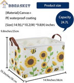 Rectangular Sunflower Baskets Gift Basket Empty Storage Bin Organizer Box Room - Image 7