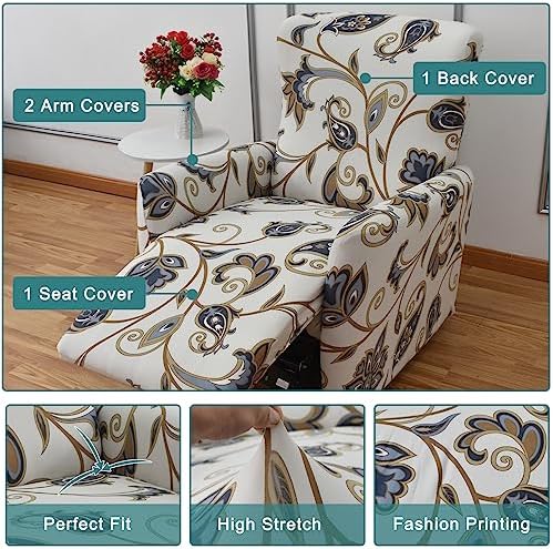 NILUOH Stretch Recliner Covers 4 Piece, Non-Slip Lazy Boy Chair Covers - Image 3