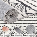 Nakagishi Black Rug Living Room Rugs: 9x12 Machine Washable Boho Large Neutral - Image 3