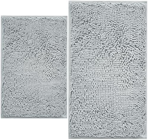 BOANKODU Bathroom Rugs Sets 2 Piece, Extra Soft Chenille Bath Mat Absorbent by BOANKODU