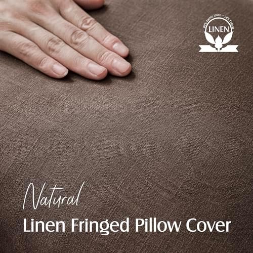 Foindtower Decorative Linen Fringe Throw Pillow Covers Cozy Boho Farmhouse - Image 2